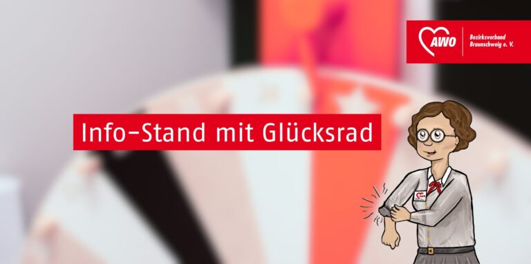 Info-Stand mit Glücksrad